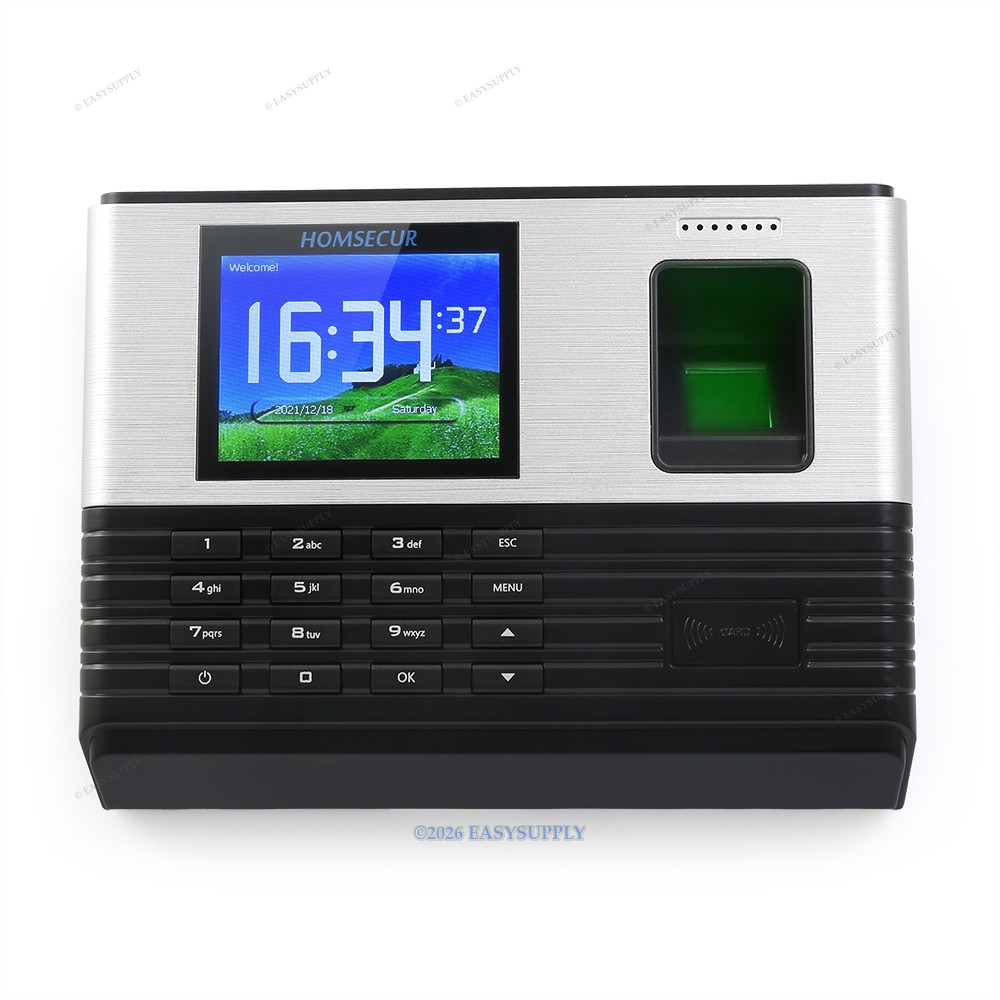 HOMSECUR Time Attendance With Fingerprint RFID Reader Free Software +WiFi+DST