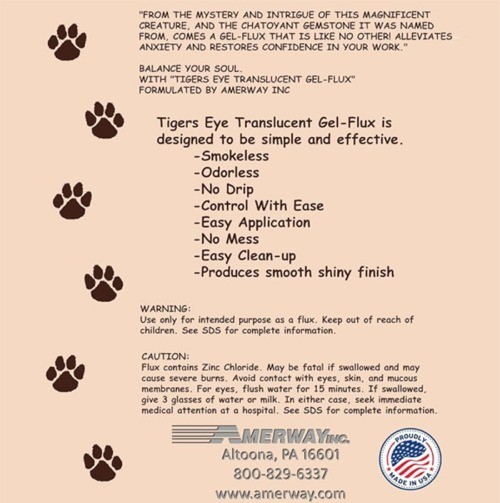 Amerway Tigers Tiger Eye Flux for Stained Glass - No Odor! - 8 oz. Made in USA