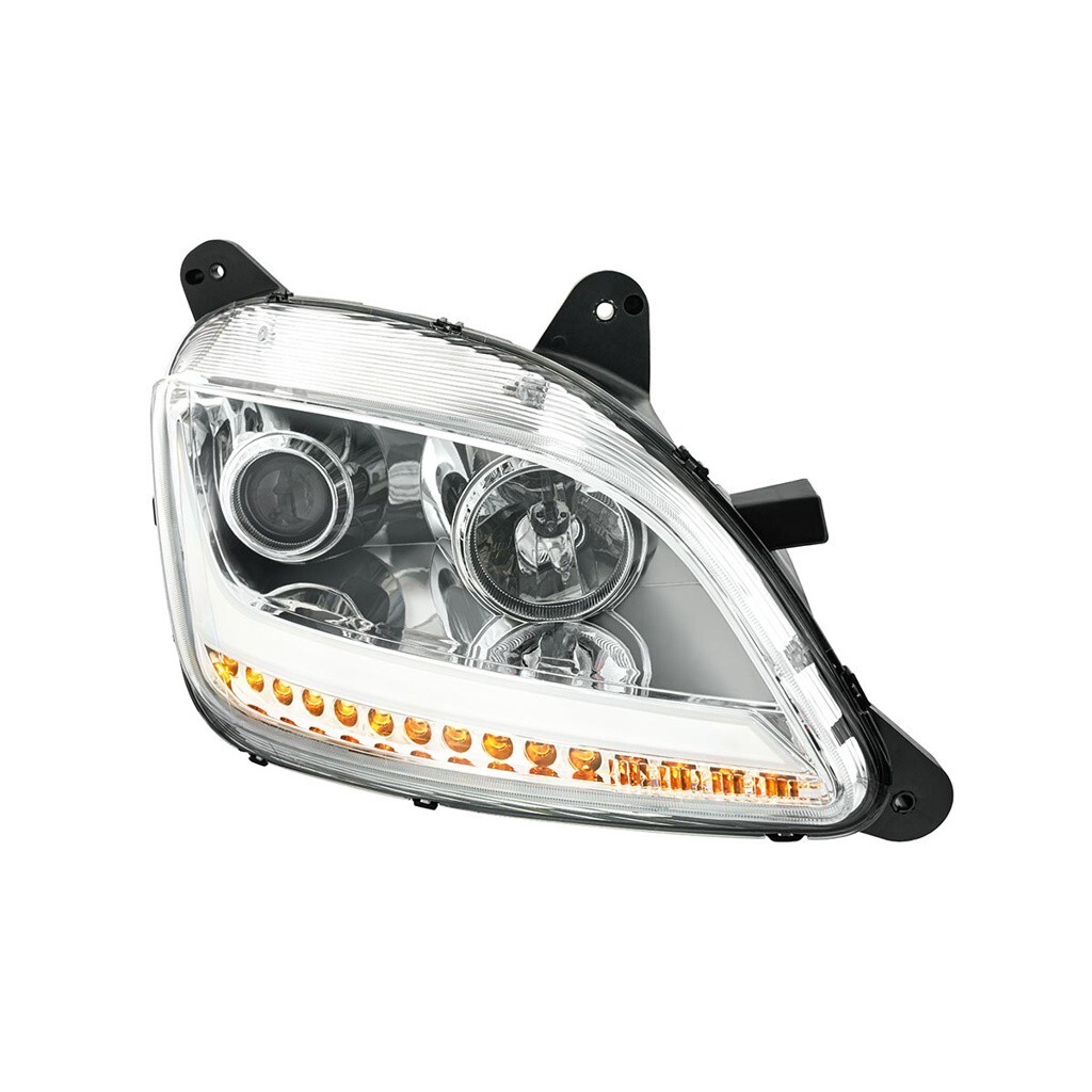 LED Position Headlight w/ Sequential Signal f Peterbilt 579/587-Chrome-Passenger