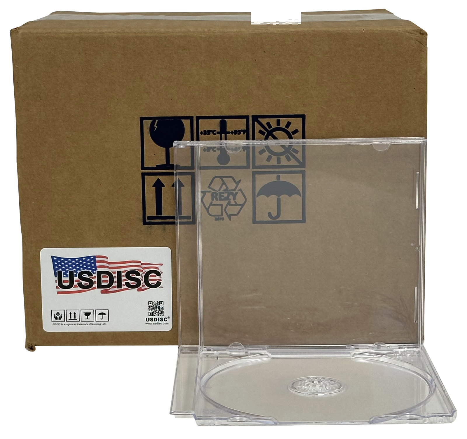 USDISC CD Jewel Cases Standard 10.4mm Unassembled, Single 1 Disc (Clear) Lot