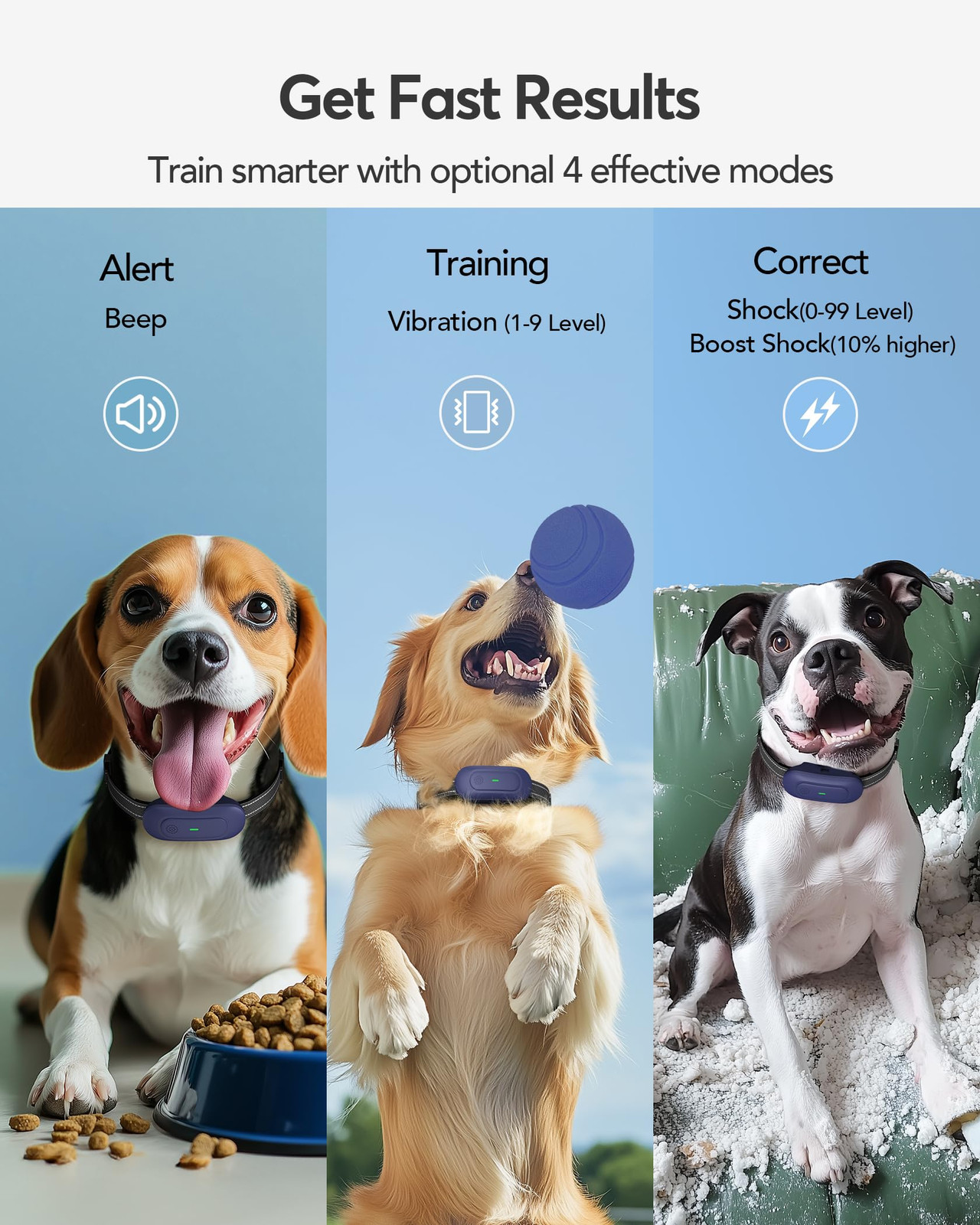 Dog Shock Collar with Remote Control Training Collar IPX7 Waterproof Electric