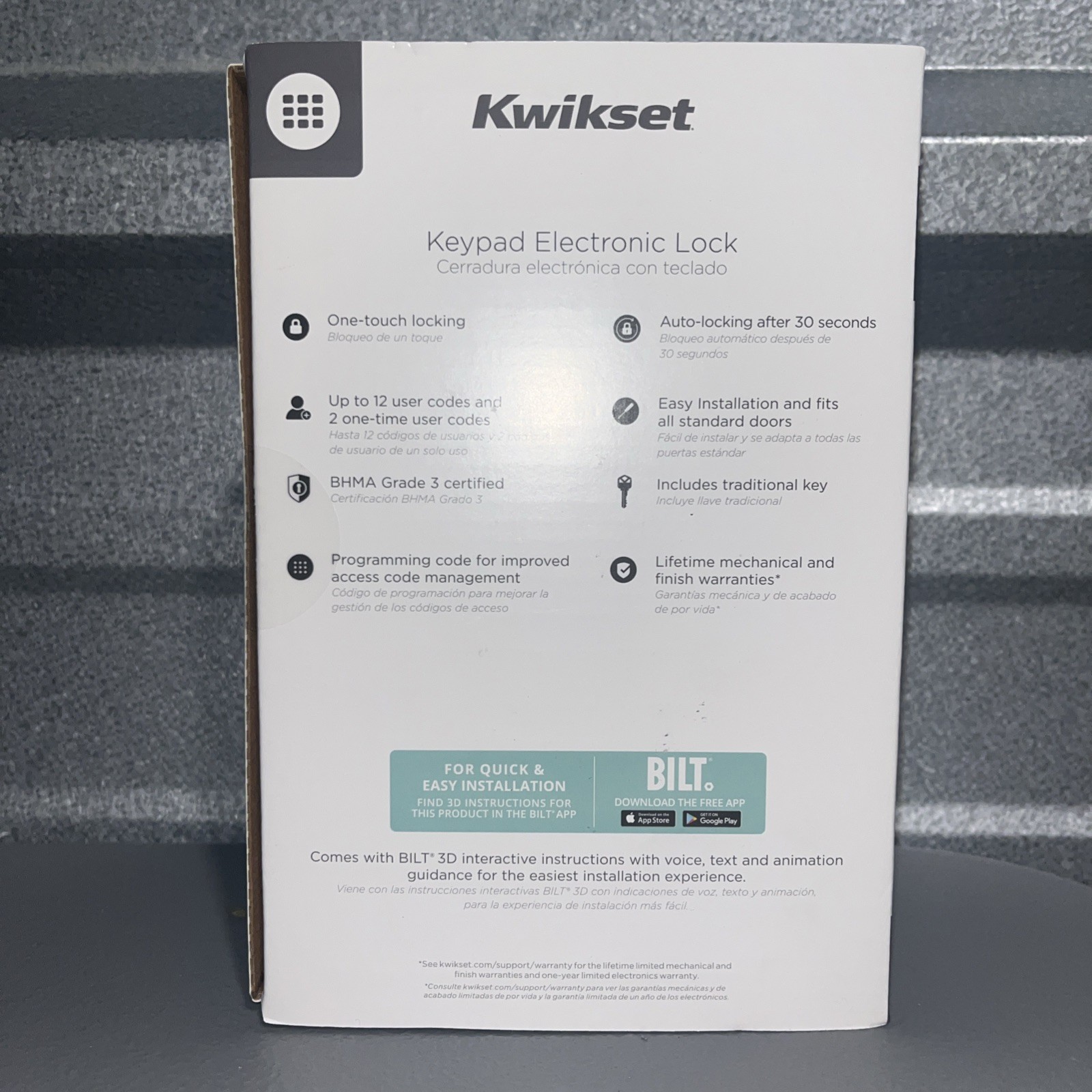 Kwikset Powerbolt 240 Keypad Electronic Lock (Matte Black) - New Sealed