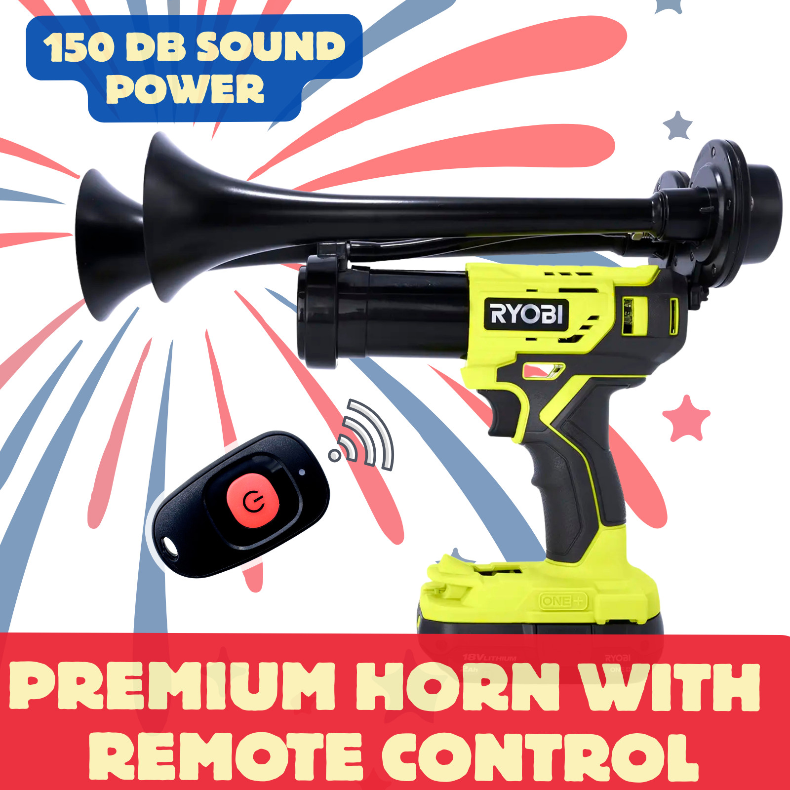 Ryobi Drill Horn | 150+dB| Remote Control| USA Assembled