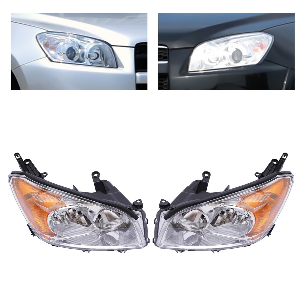 Halogen Projector Headlights Set for 2009-2012 Rav-4 Direct Replacement
