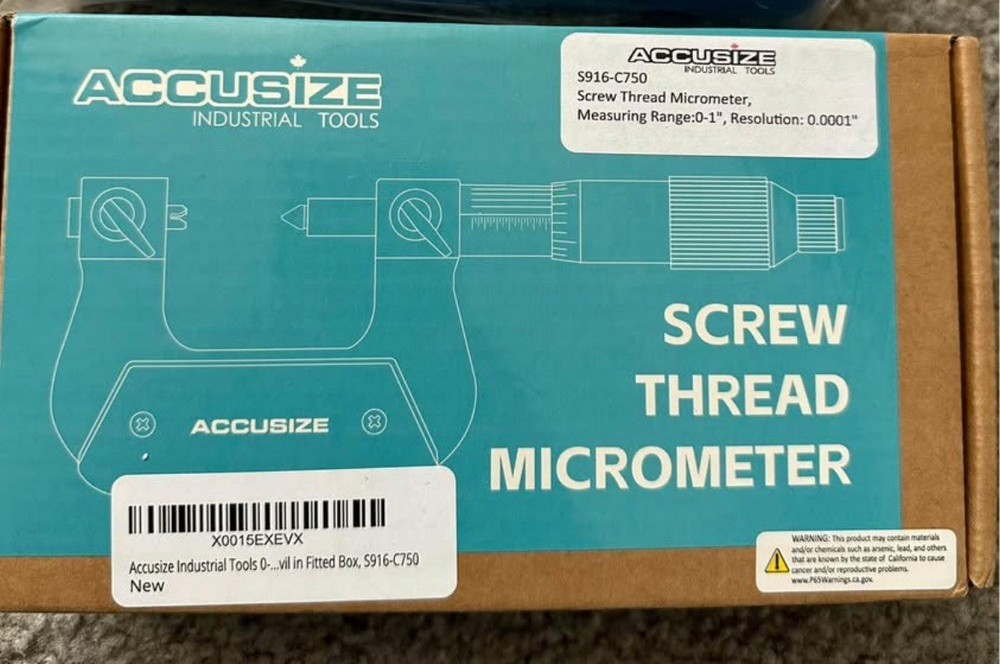 Accusize Industrial Tools Screw Thread Micrometer S916-C750