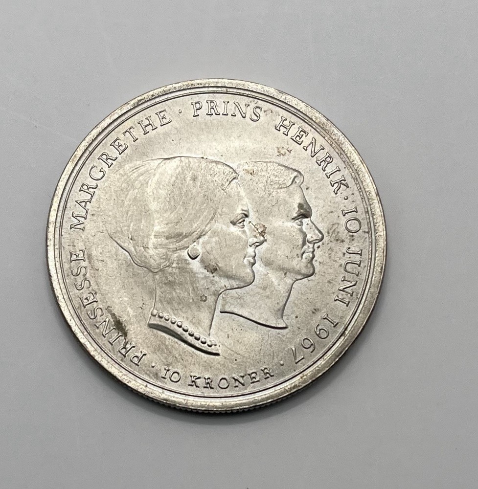 1967- Denmark-.80 Silver 10 Kroner