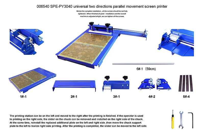 One Color Sliding Screen Printer Universal 2 Directions Parallelmovement