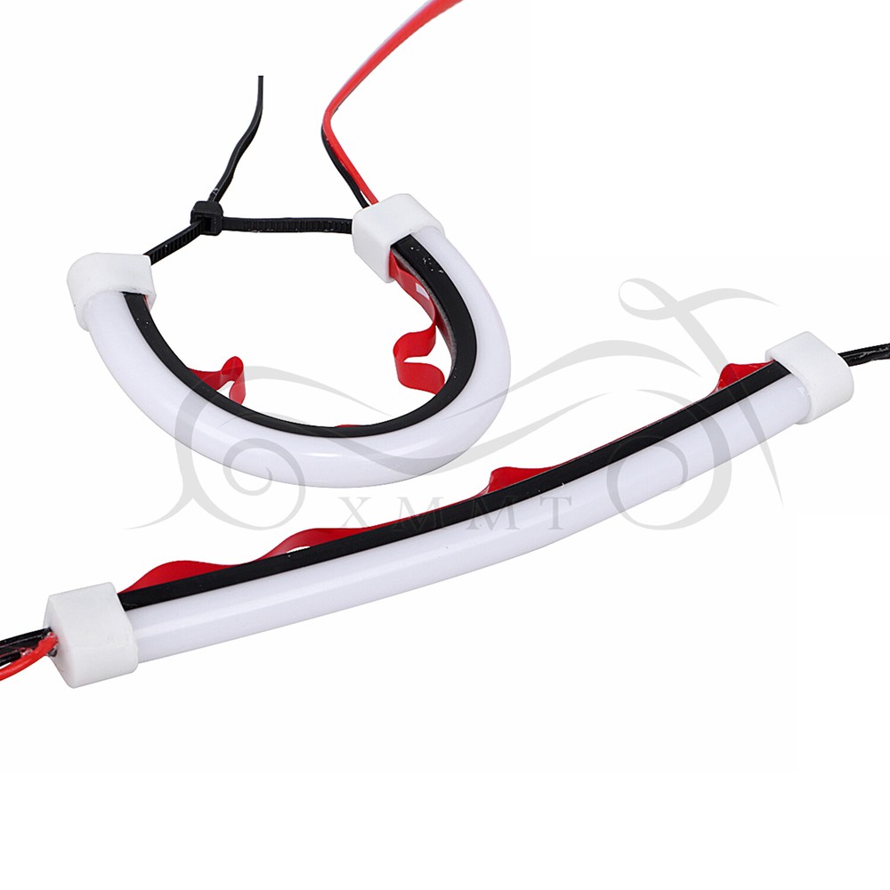 2 Pcs Colour Switchback LED Fork Turn Signal DRL Light Strips For Motorcycle