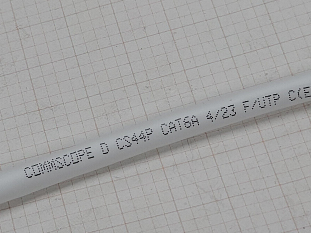 Commscope CS44P Cat6A F/UTP Shielded Network Ethernet 10G Cable CMP White /50ft