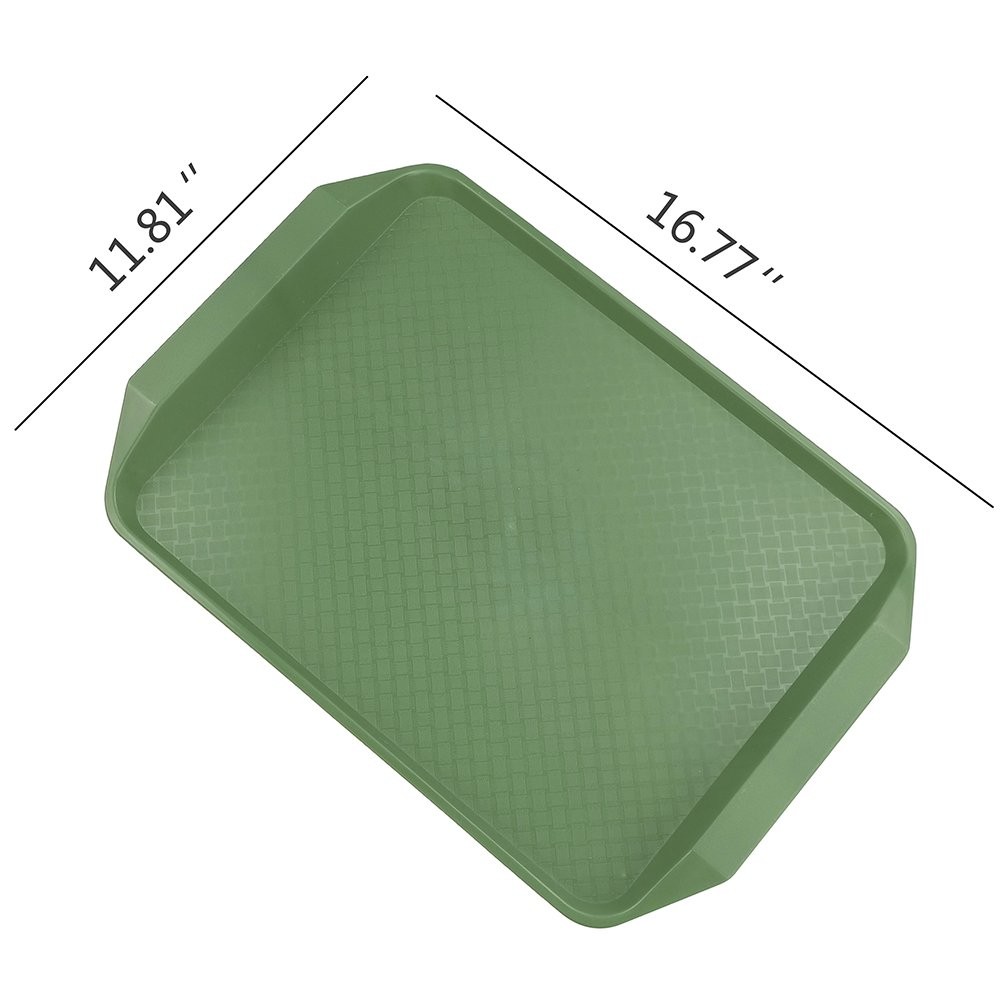 Idotry Plastic Fast Food Serving Trays, 4-Pack Plastic Rectangular Serving Trays
