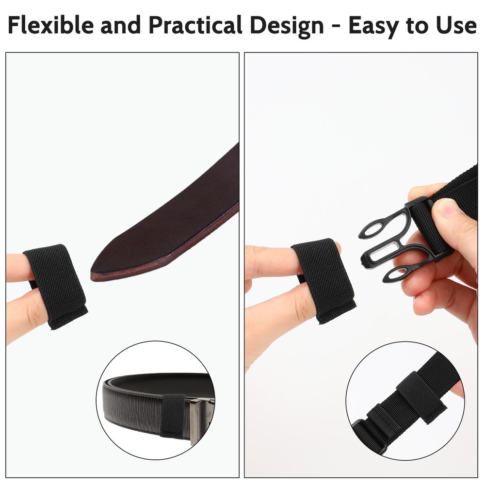 10 Pack Elastic Belt Keeper Strap, Nylon Canvas Web Belt Elastic Loop Keeper,...