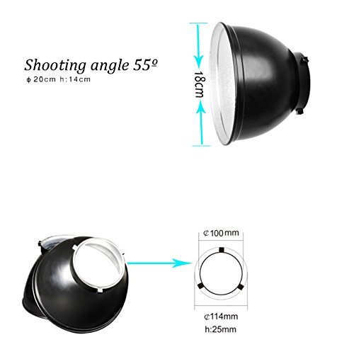 Fomito 55 Degree 7 Inch Standard Reflector Lamp Cover Dish Diffuser For Flash