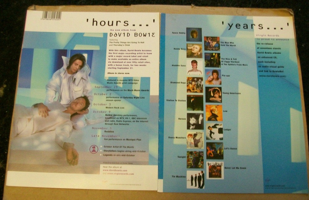 David Bowie 1999 Ad- Hours   /Years /Two page  Advertisement