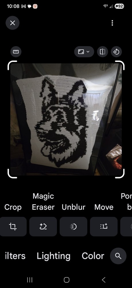 Crocheted German Shepherd Head