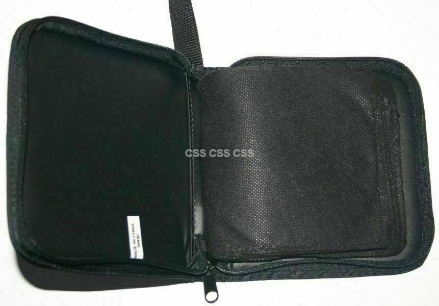 CD DVD Disc Holder Protector Carry Case Black Sleeves Inserts Padded Cushioned