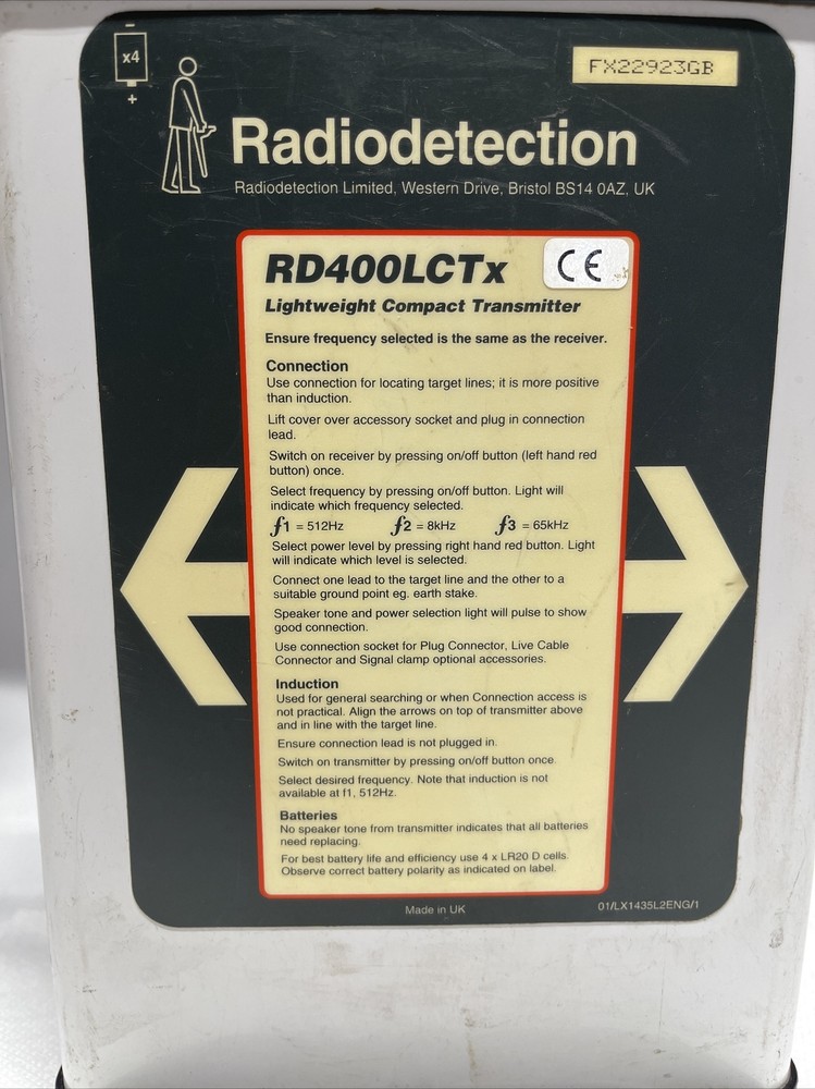 Radiodetection RD400LCTx Lightweight Compact Transmitter for Cable Pipe Locator