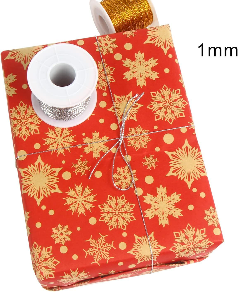FOIMAS Silver Metallic Cord,Tinsel String Thread for Craft Jewelry