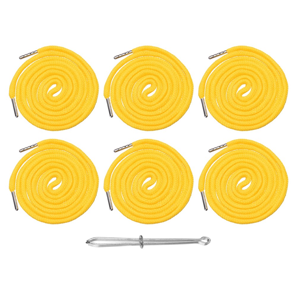 6 Pcs Hoodie Strings Drawstring Cords with Easy Threader (Light Yellow)
