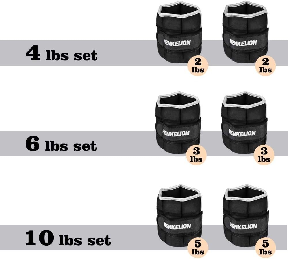 Versatile 2-10 lbs Adjustable Ankle Weights for Enhanced Workouts - 5 lbs Black