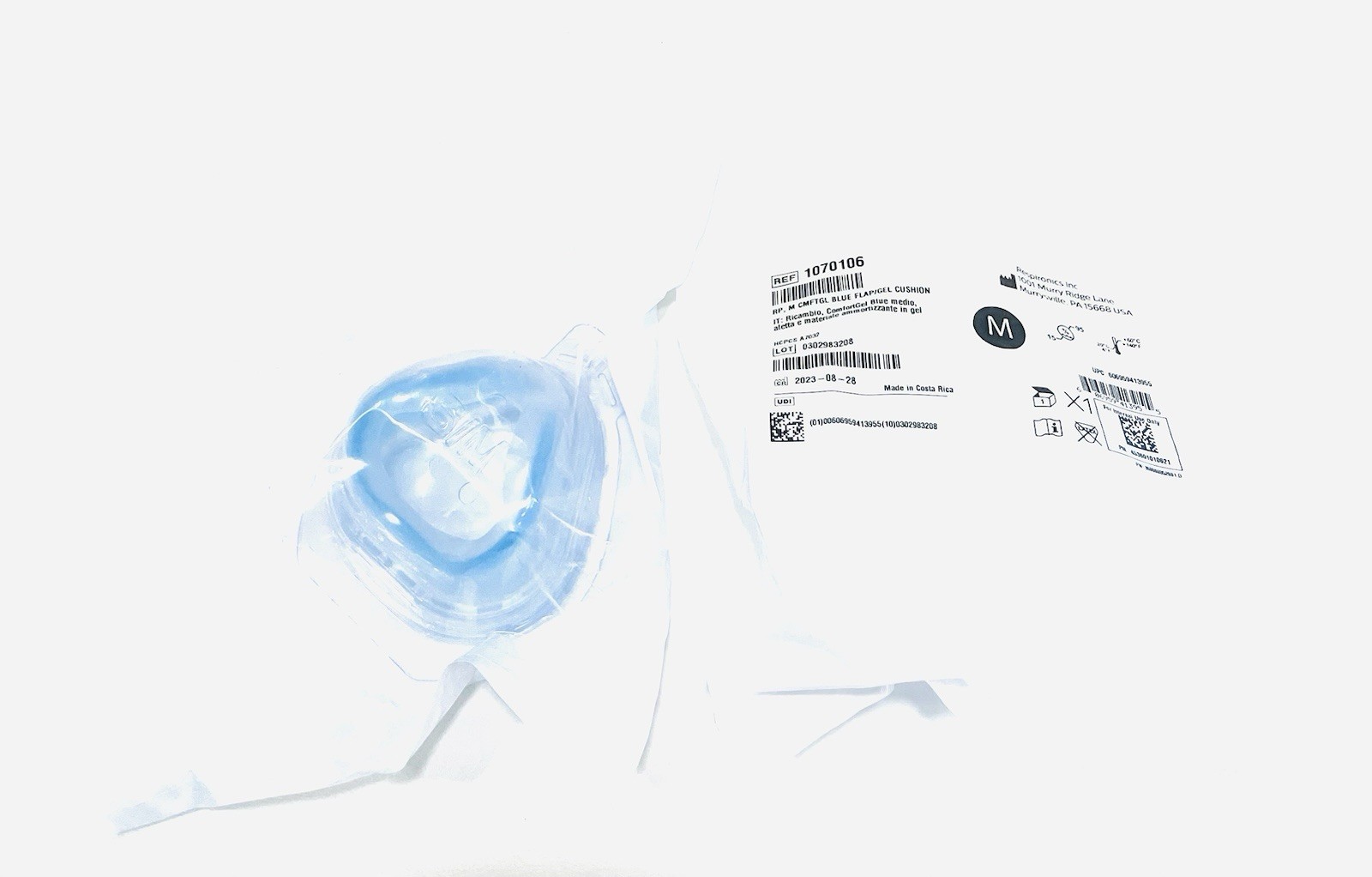 Respironics Medium Comfortgel Blue Gel Cushion Mask Lot 2 1070106, Free Shipping