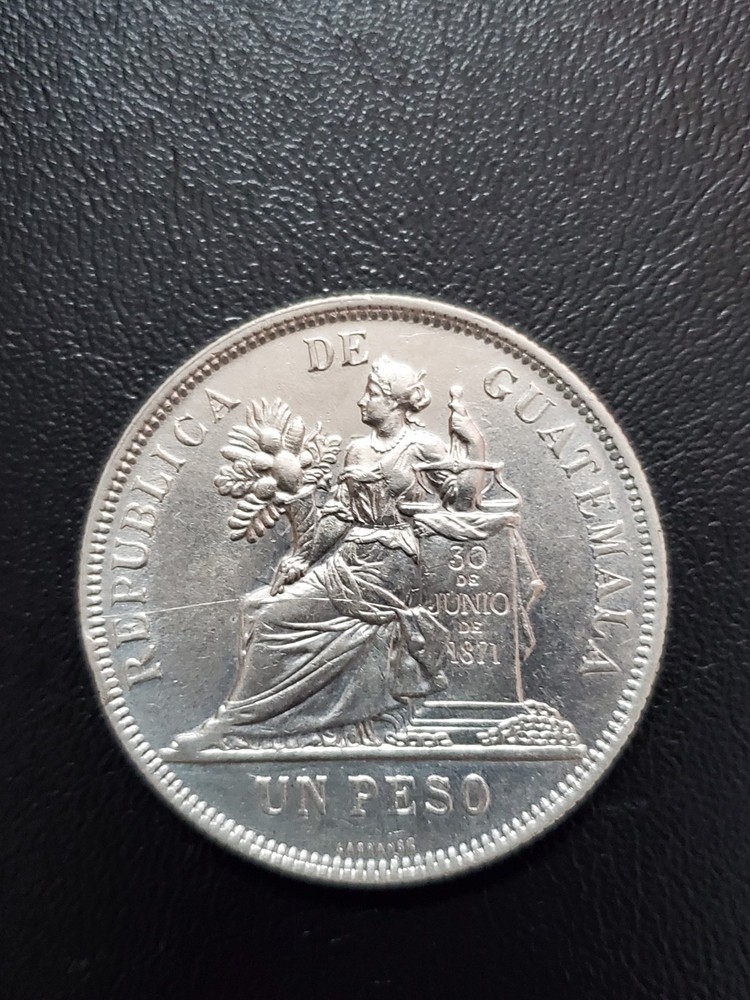 1896 silver Guatemala un peso