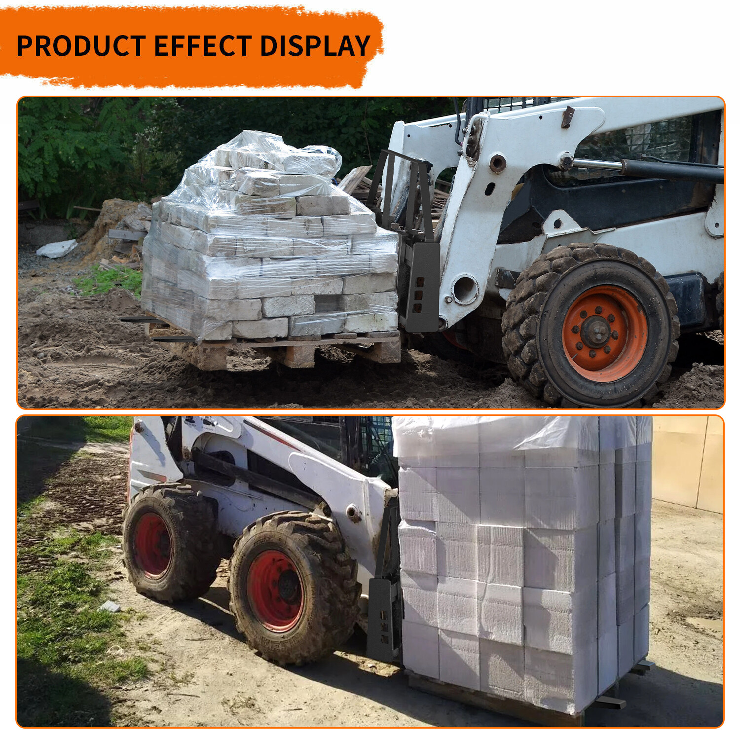 45" Pallet Fork Frame 2500LBS W/ 42" Fork Blades for Loaders Tractors Skid Steer