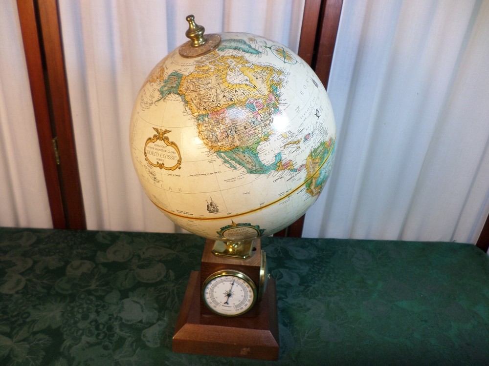 9" Replogle World Classic Series Globe w/Thermometer/Barometer/Hygrometer