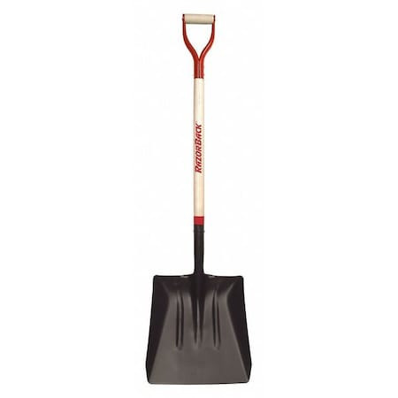 Razor-Back 79804Gr #4 14 Ga Asphalt/Coal Square Point Shovel, Steel Blade, 40