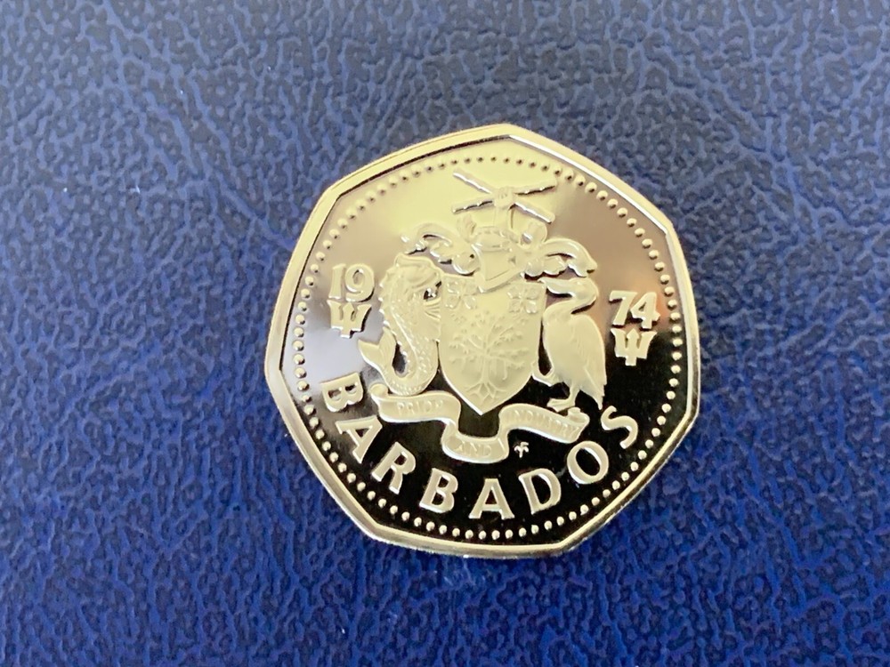1974 Barbados 1 Dollar Proof Coin-Ex. Mint Set- Uncirculated