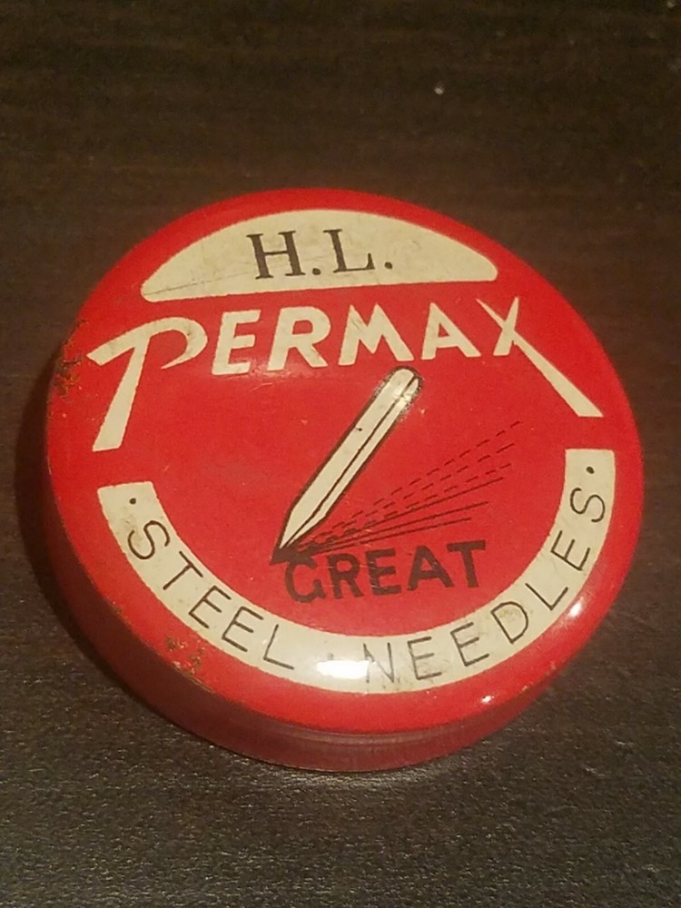 Gramophone phonograph needle tin permax japanese Round
