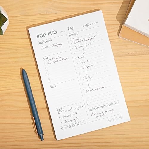 Notepad with Hourly Schedule - ADHD Planner, Time Block 6x9" Daily Planner