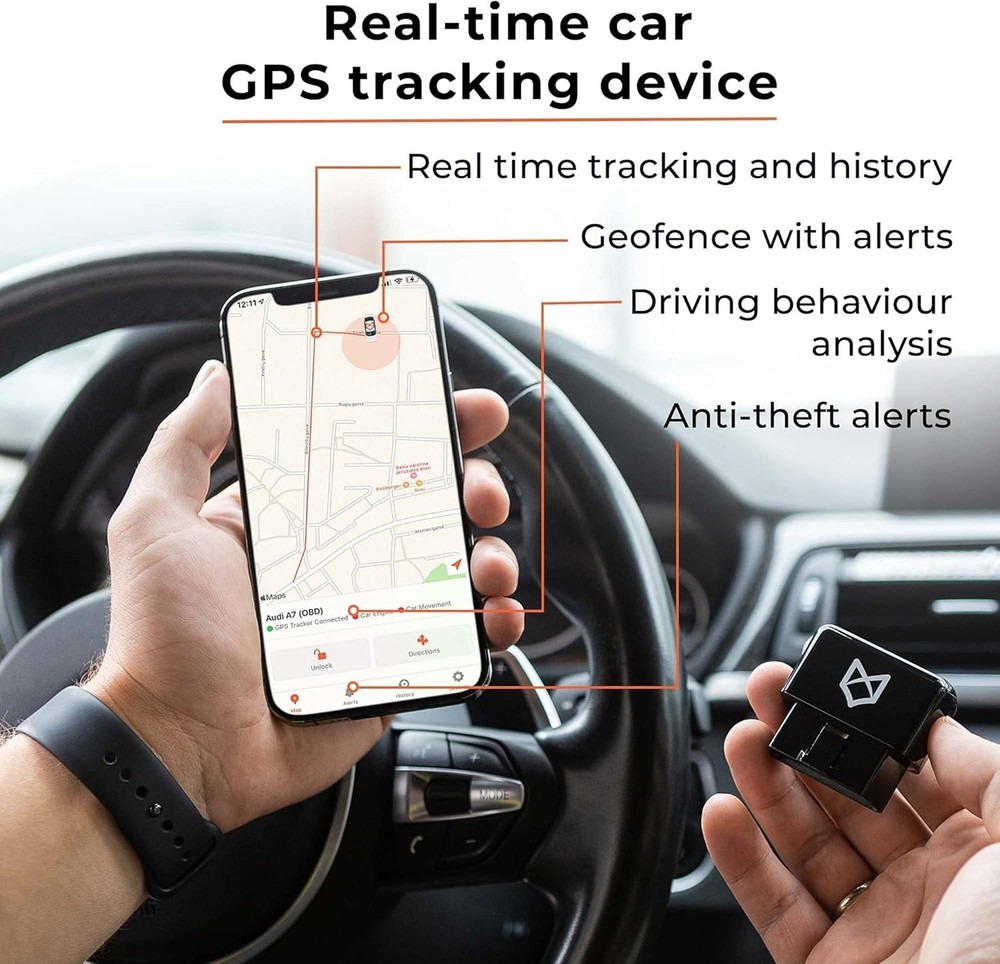 TrackingFox Real Time GPS Vehicle Tracker with Phone App,Security Tracker, Anti-