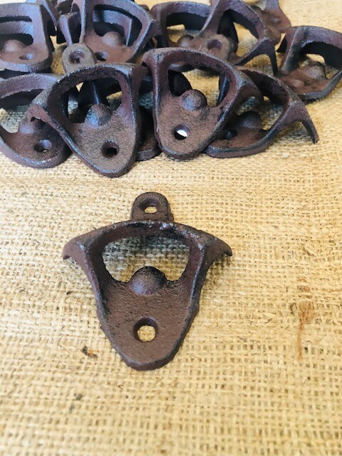 100 Rustic Cast Iron OPEN HERE Wall Mounted Beer Bottle Openers Bar Work Kitchen