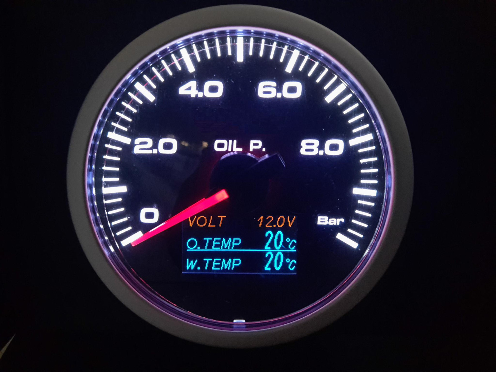 RSR Oil Pressure Gauge 4 in 1 Clear Oil Temperature Water Temperature 60mm Instrument TT
