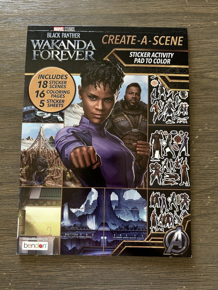 Black Panther Wakanda Forever Create-A-Scene Sticker Activity Pad Marvel
