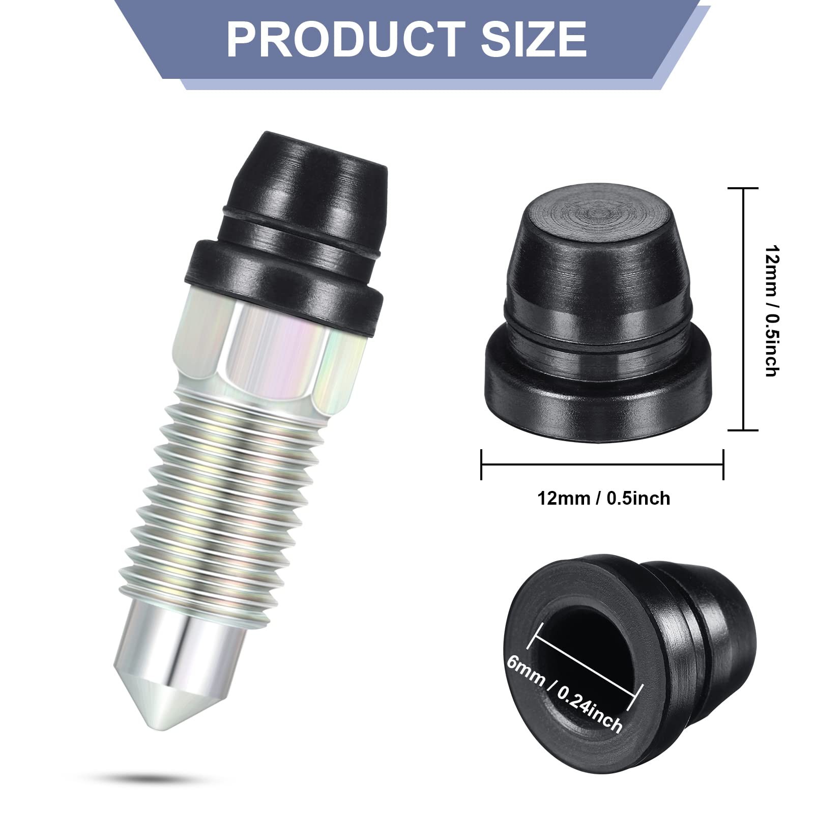 18 Pieces Brake Bleeder Caps Rubber Caliper Nipple Caps Dust Caps Brake Bleed...