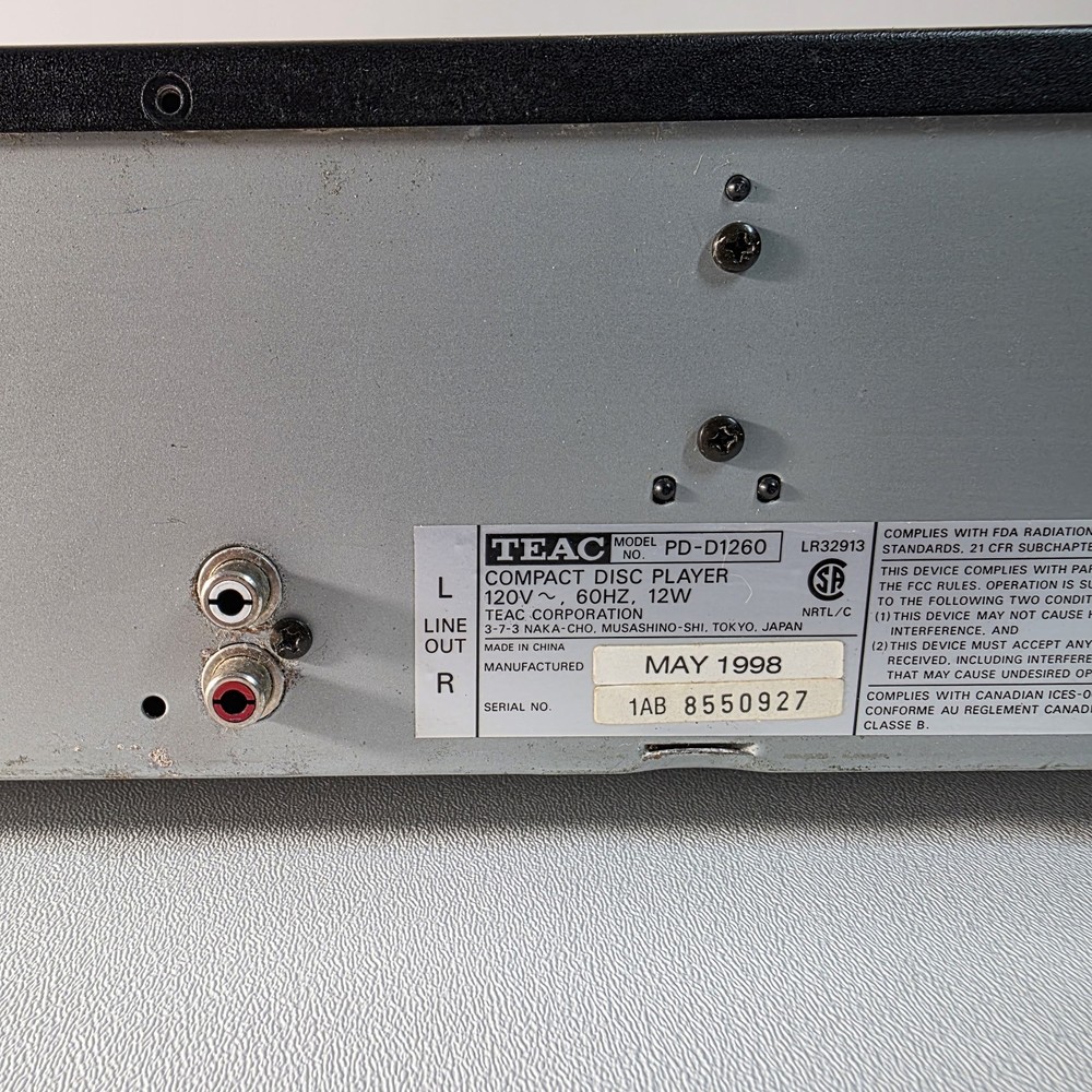 Teac PD-D1260 CD Changer No Remote Tested