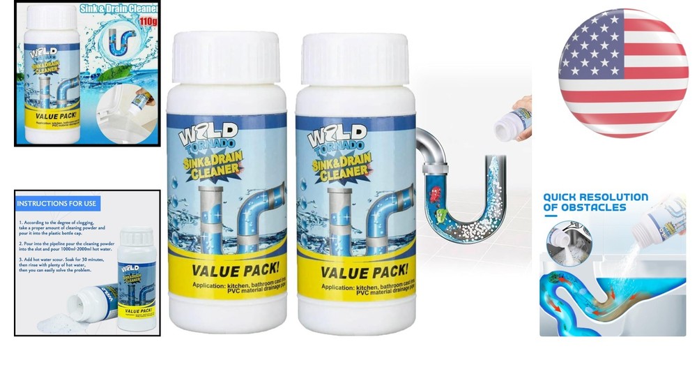 Powerful Clog Remover - 8.15 Oz Solid Drain Cleaner for Easy Drain Maintenance