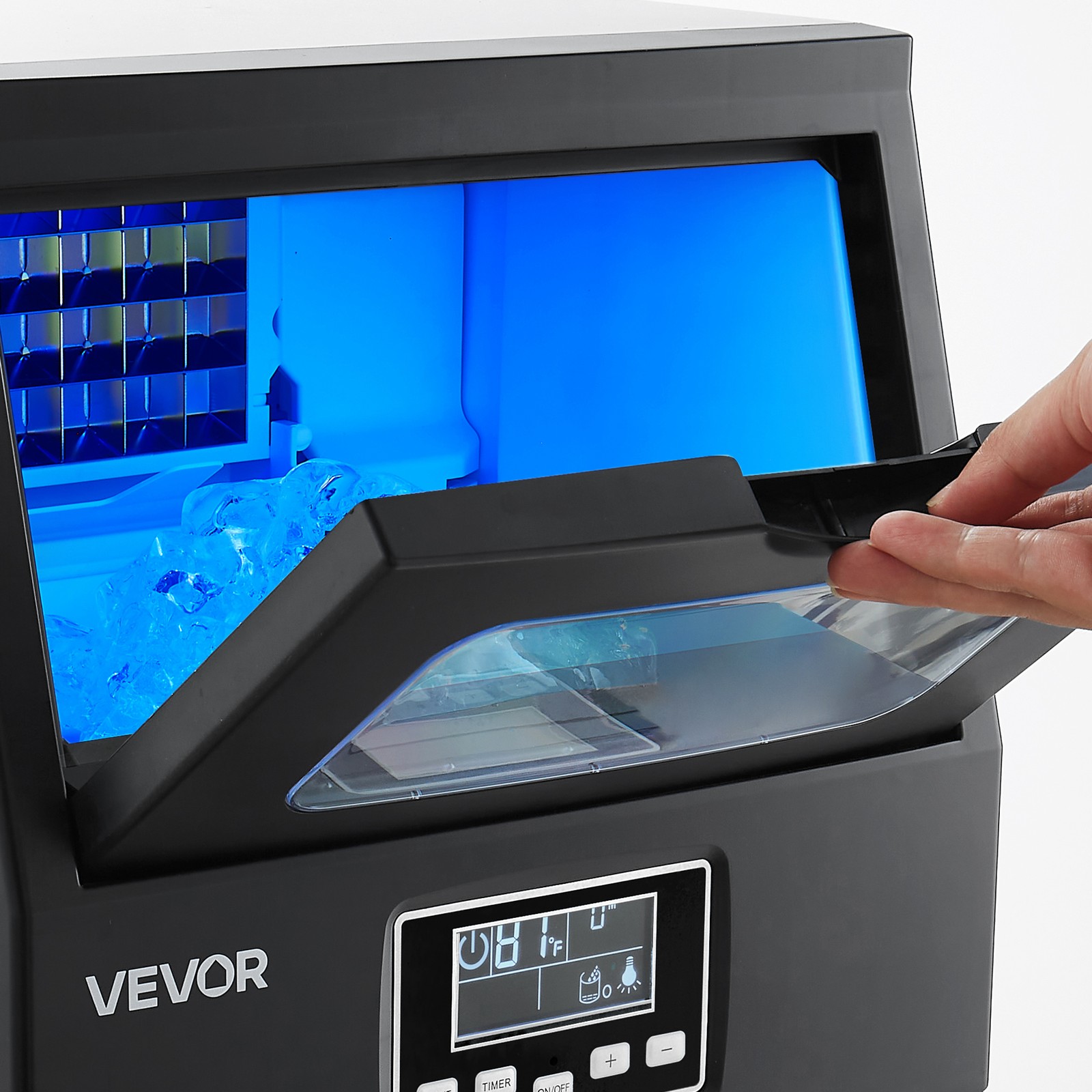 VEVOR Commercial Ice Maker 80lbs/24h Ice Machine 12Lbs Storage Bar Restaurant
