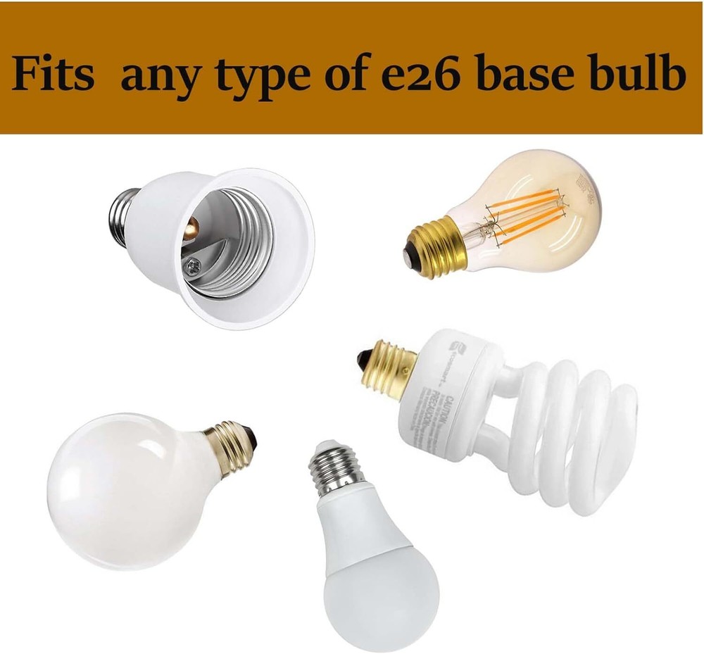 (PACK-3) FINELED E17 to E26 Socket Adapter,Intermediate base E17 to Standard