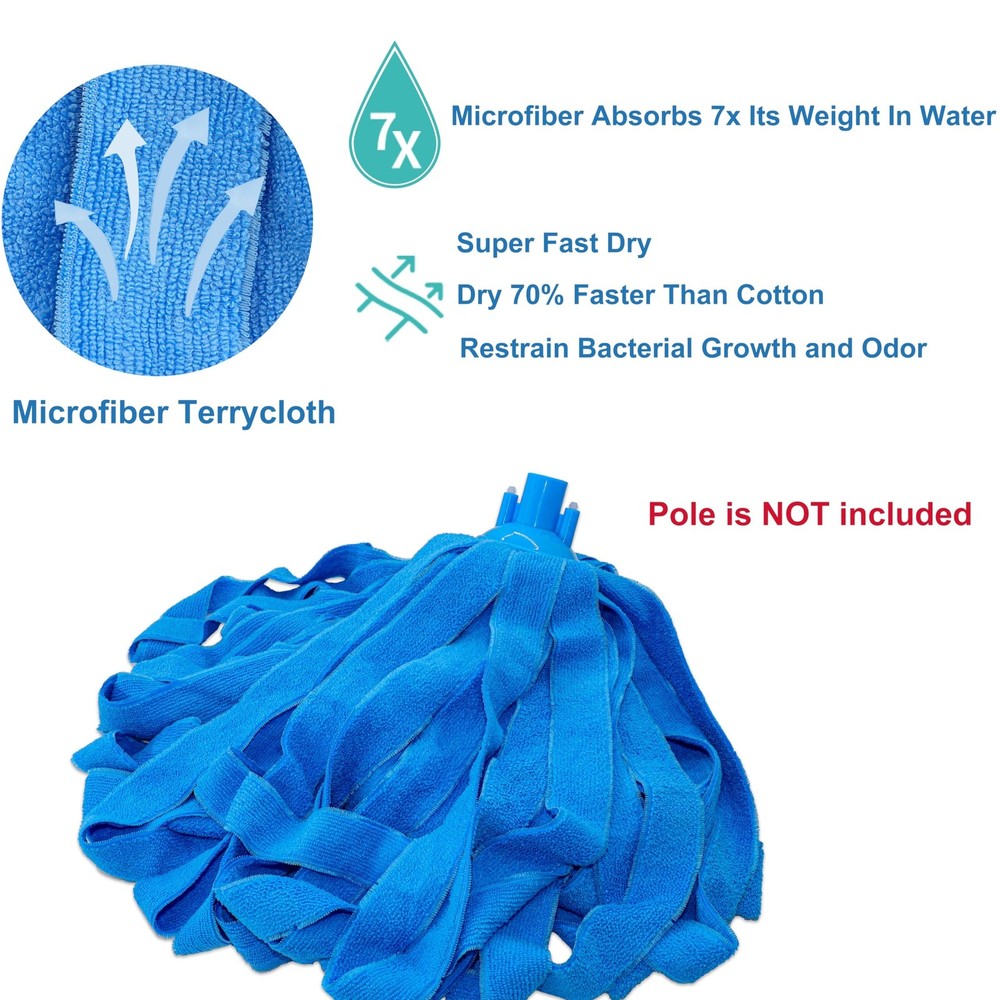 Microfiber Cloth String Mop Head Refill, Loop End Screw On Mop Head Compatibl...