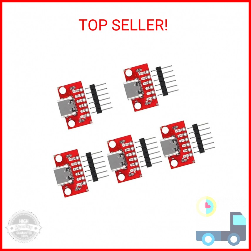 DIANN 5pcs USB Type-C Breakout Board Serial Basic Breakout Female Connector Type