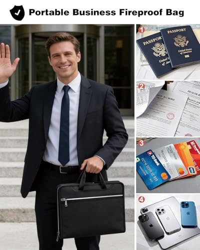 Fireproof Important Document Organizer Folio Folder - Expanding Upgraded