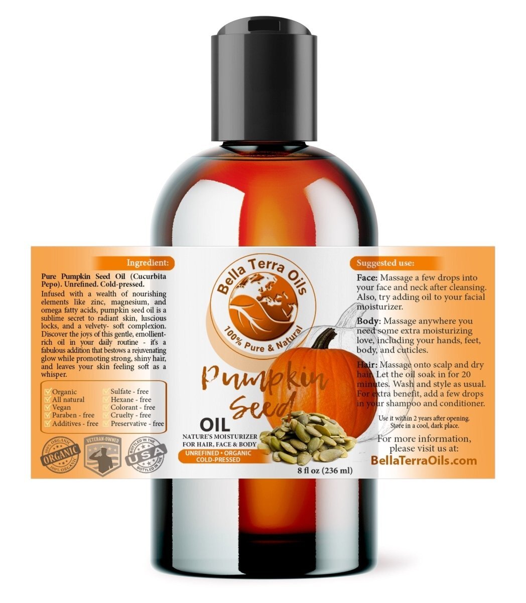 Pumpkin Seed Oil: Cold-Pressed, Natural, Perfect for Skin, Hair, Wellness