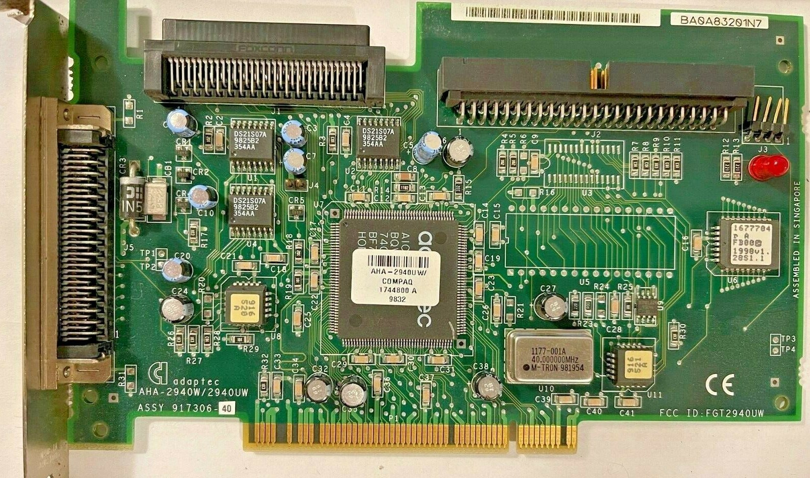 VINTAGE ADAPTEC AHA-2940W 2940UW ULTRA WIDE SCSI PCI CONTROLLER CARD RM1