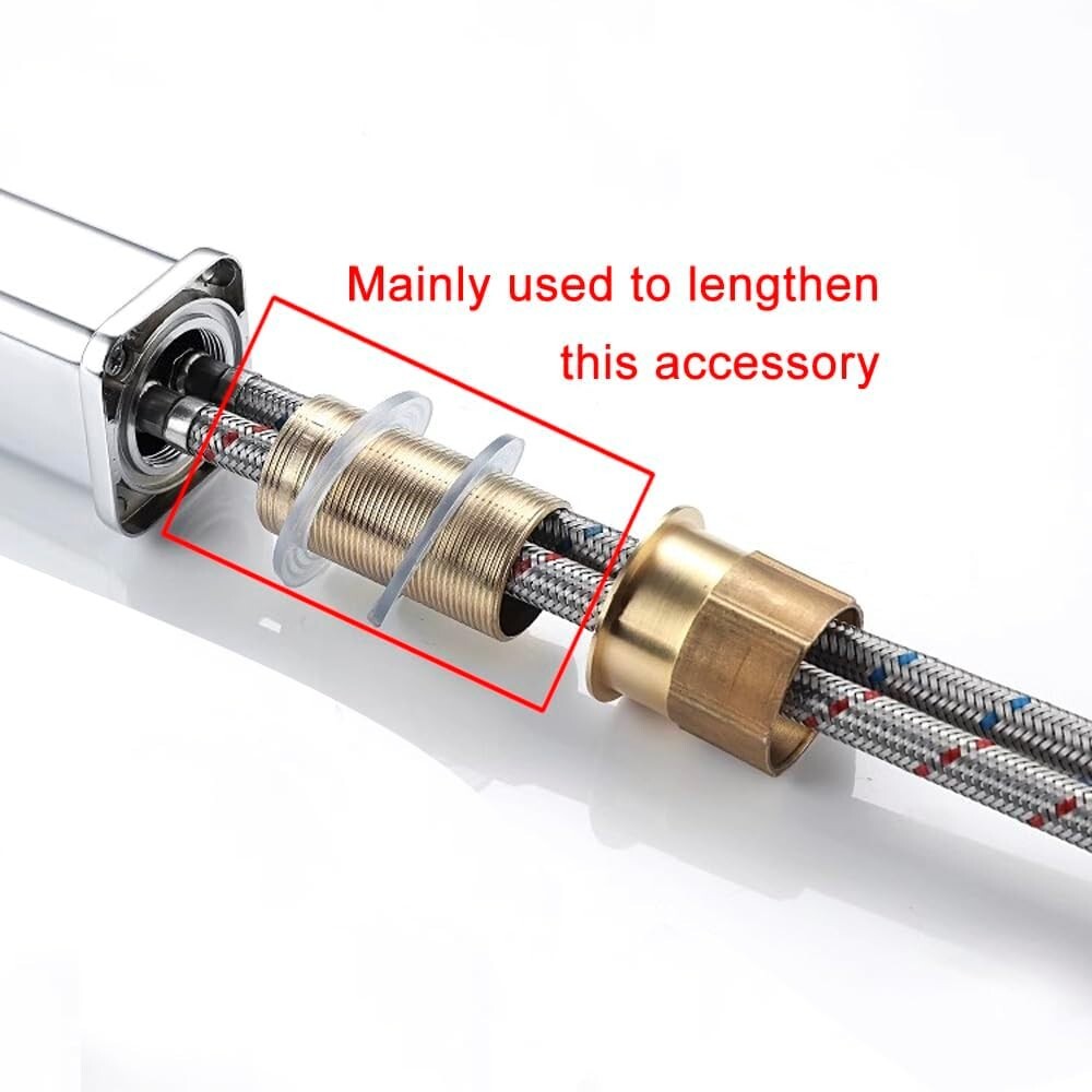 Faucet Locknut Extension Brass 3.9 Inch Threaded Mounting Pipe Single Hole Use