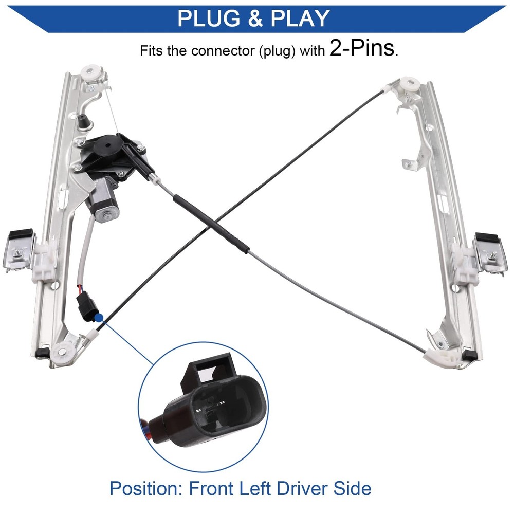 Obaee 741-644 Front Left Driver Side Power Window Regulator & Motor Assembly ...