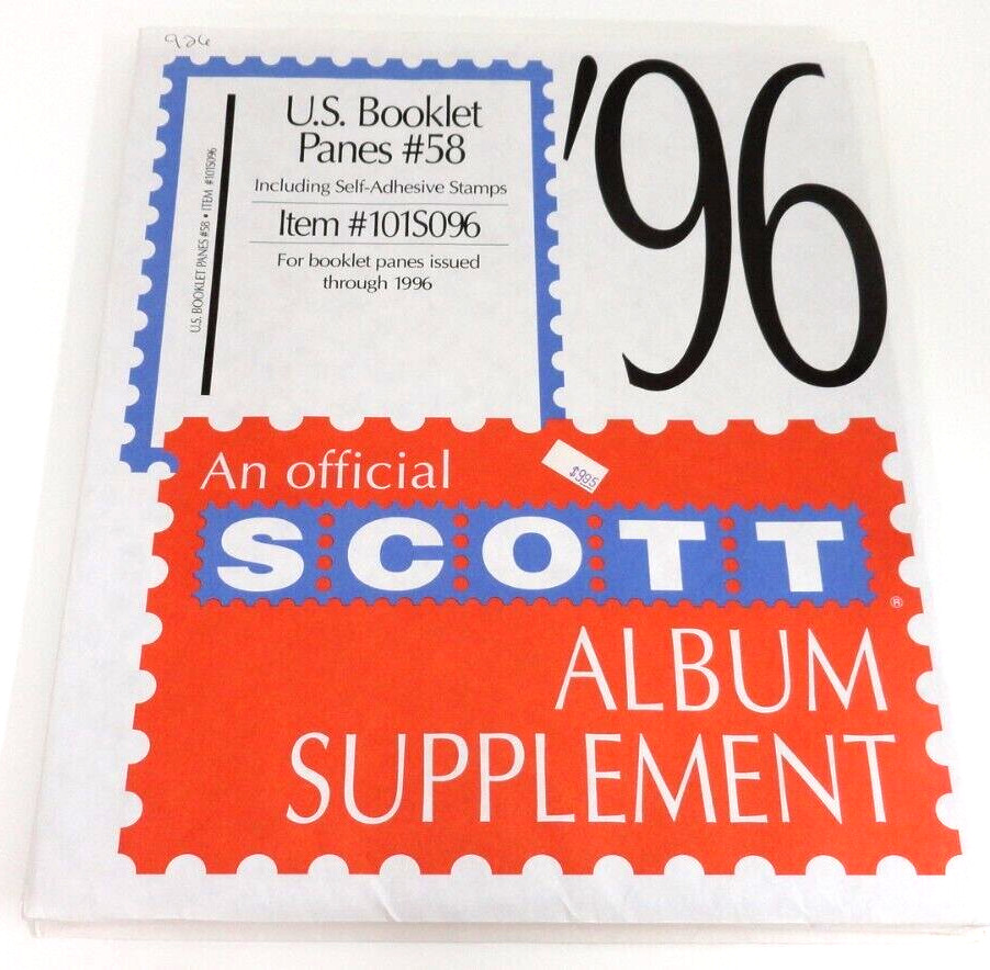 Scott 1996 United States Booklet Panes Stamp Album Supplement #58 101S096 NOS
