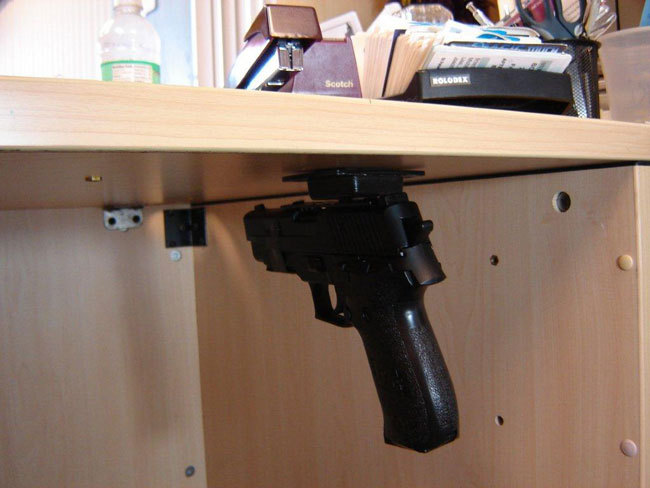 MAGNET-PRO Magnet Concealed Gun Mount Holder for desk bed table 25LB Rating