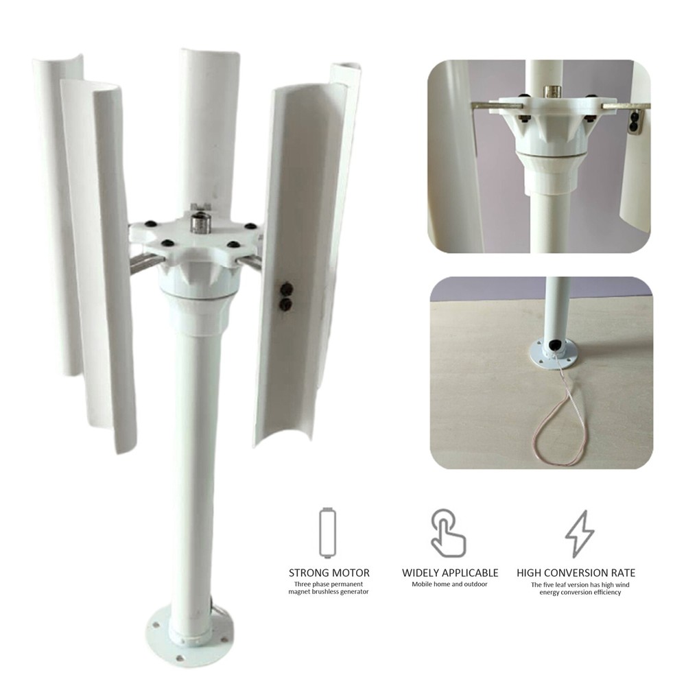 3-Phase Vertical Axis Breeze Wind Turbine Model Permanent Magnet Generator PMSG
